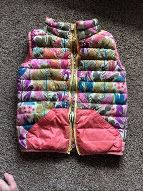 Burton Floral Puffer Vest with Pink and Yellow Accents-5/6